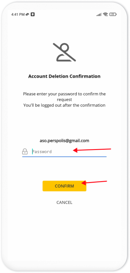 Account Deletion Confirmation Page